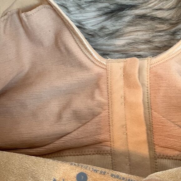 Miracle Bamboo Bra Front Close No Wire Unlined Seamless Bralette Bra Beige L - Picture 6 of 7